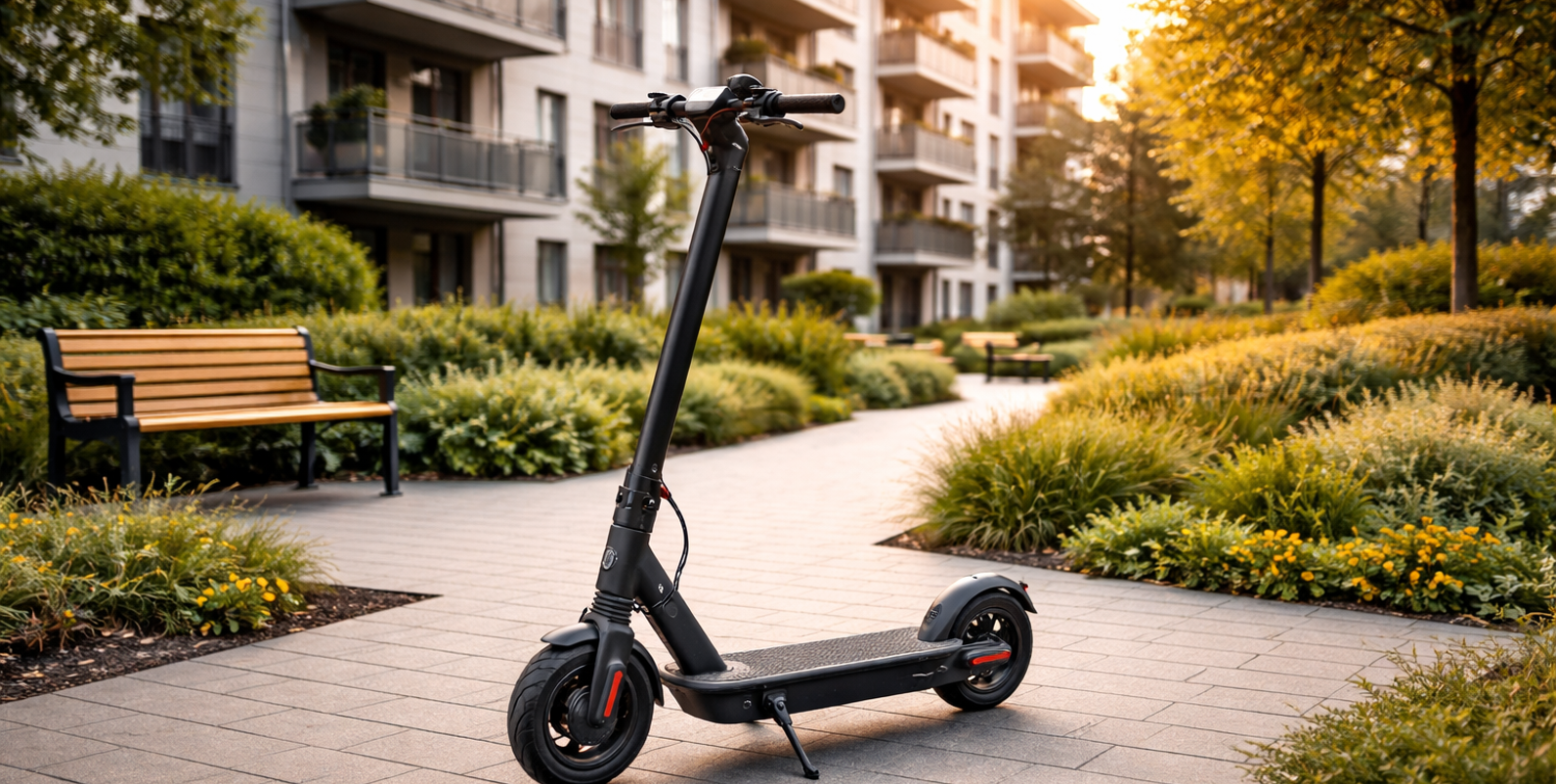 Elektrisk Scooter Ved Solnedgang