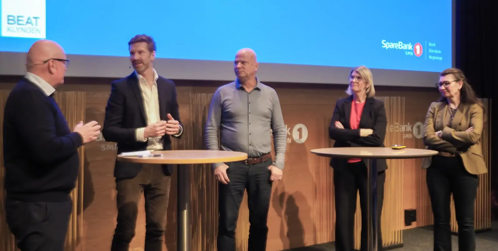 fra venstre: Debattleder/Svein O. Munkeby, EM1/Jan H. Valstad,  KBBL/Vidar Solli, TOBB/Helle Pettersen, Trondheim kommune/Merethe B. Ranum 