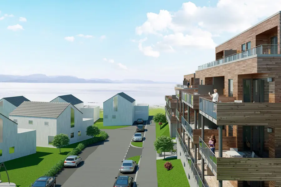 Illustrasjon utsikt Sjøsiden Brekstad